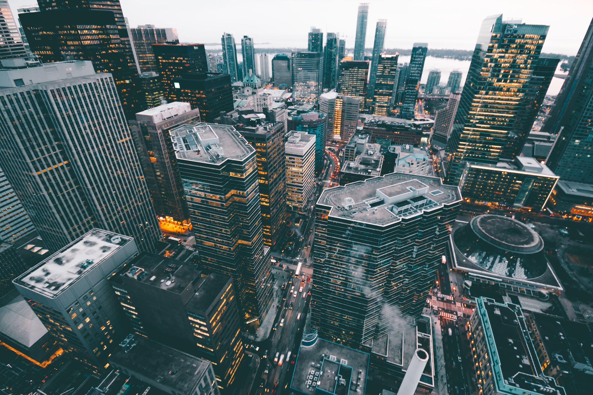 A city with skyscrapers