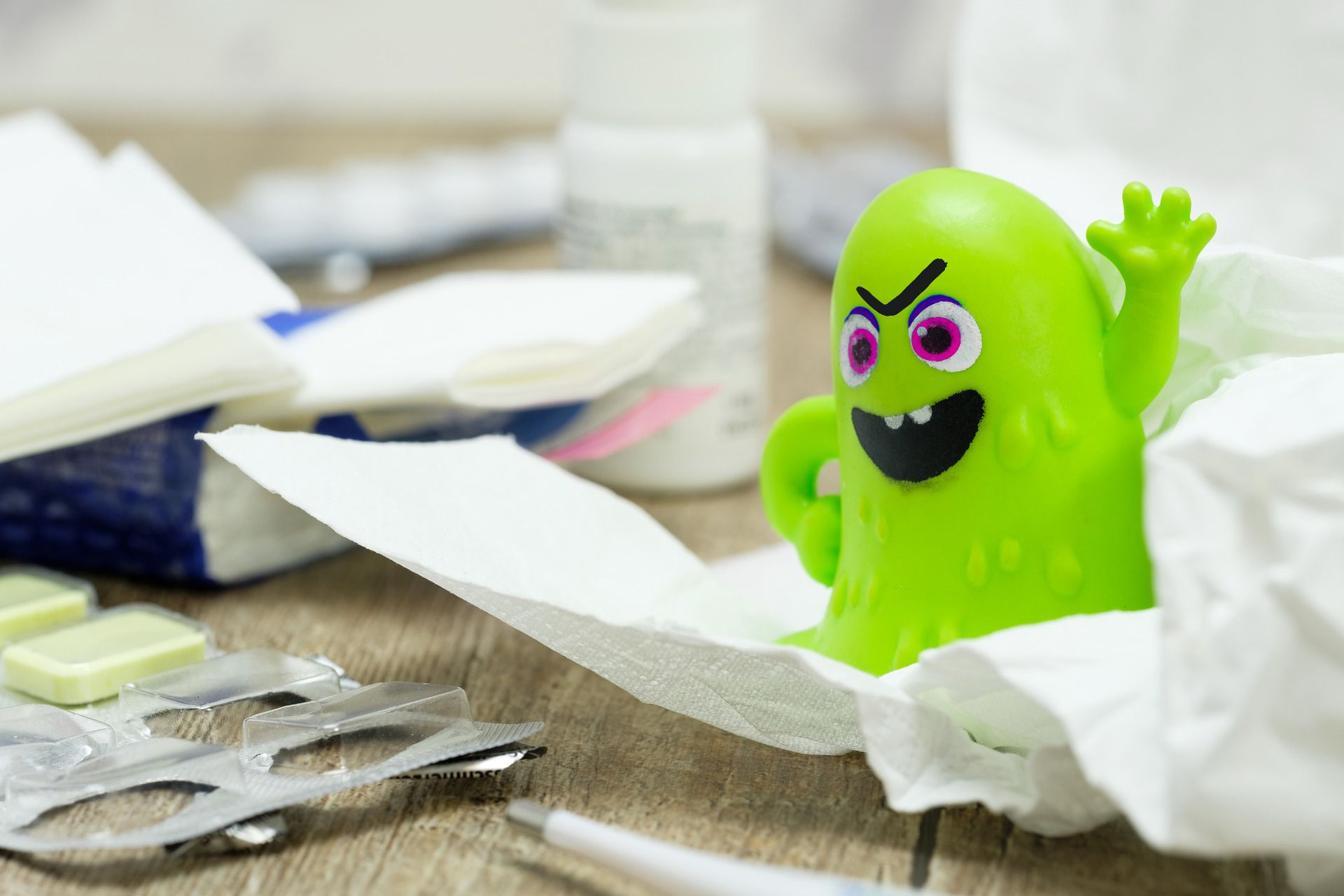 Germ toy on a table