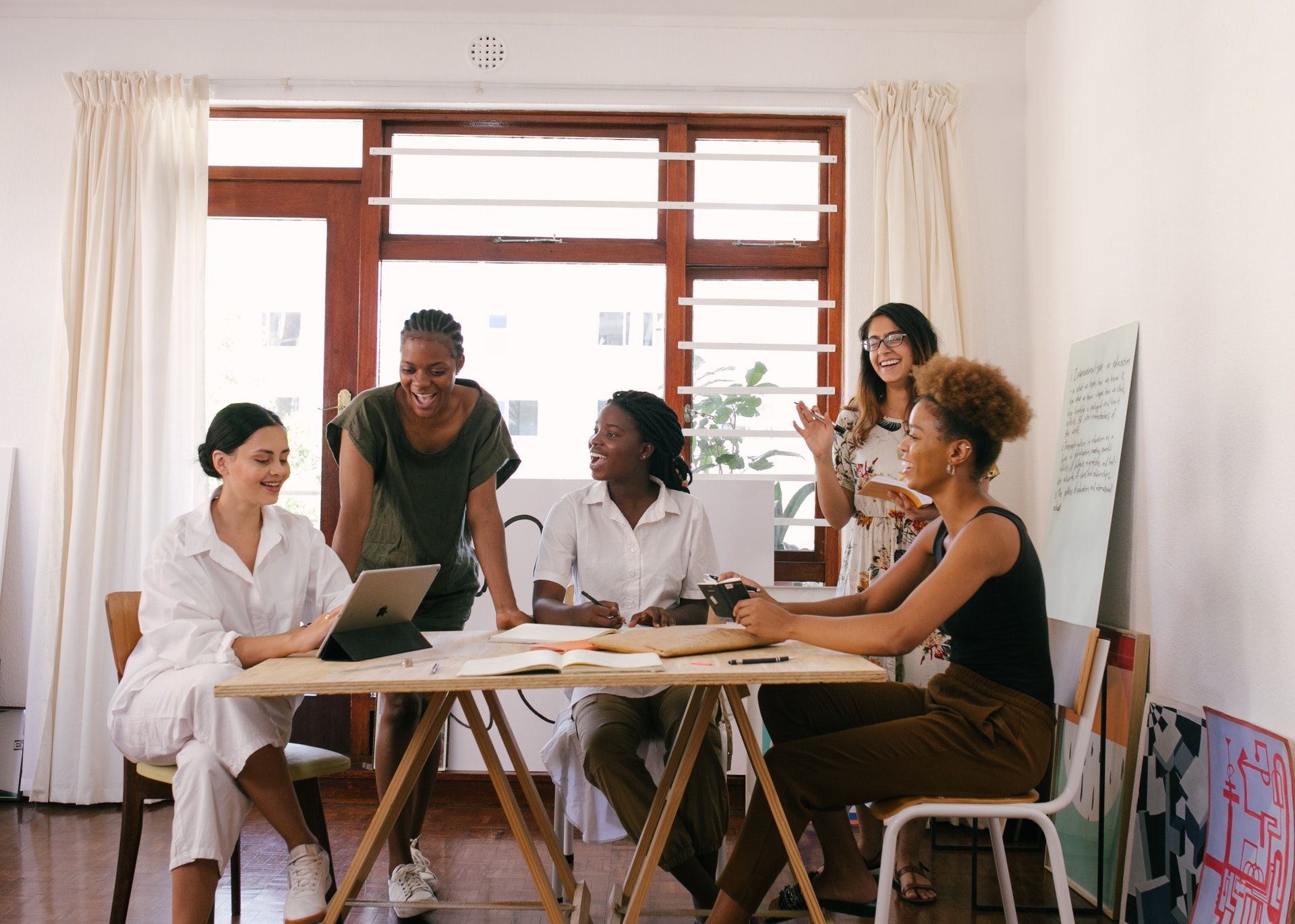 Study group at a table