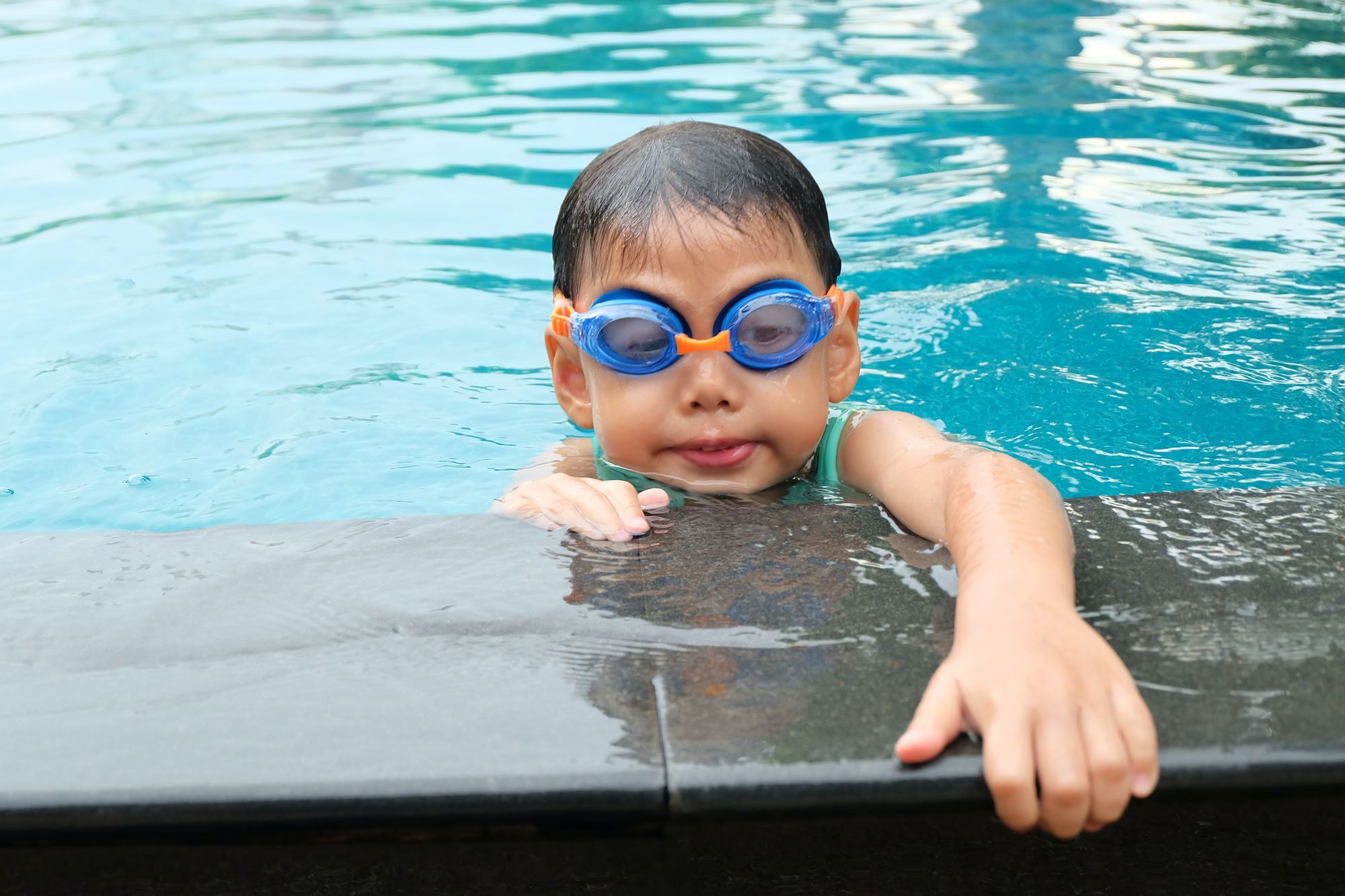 Little boy in the pool
