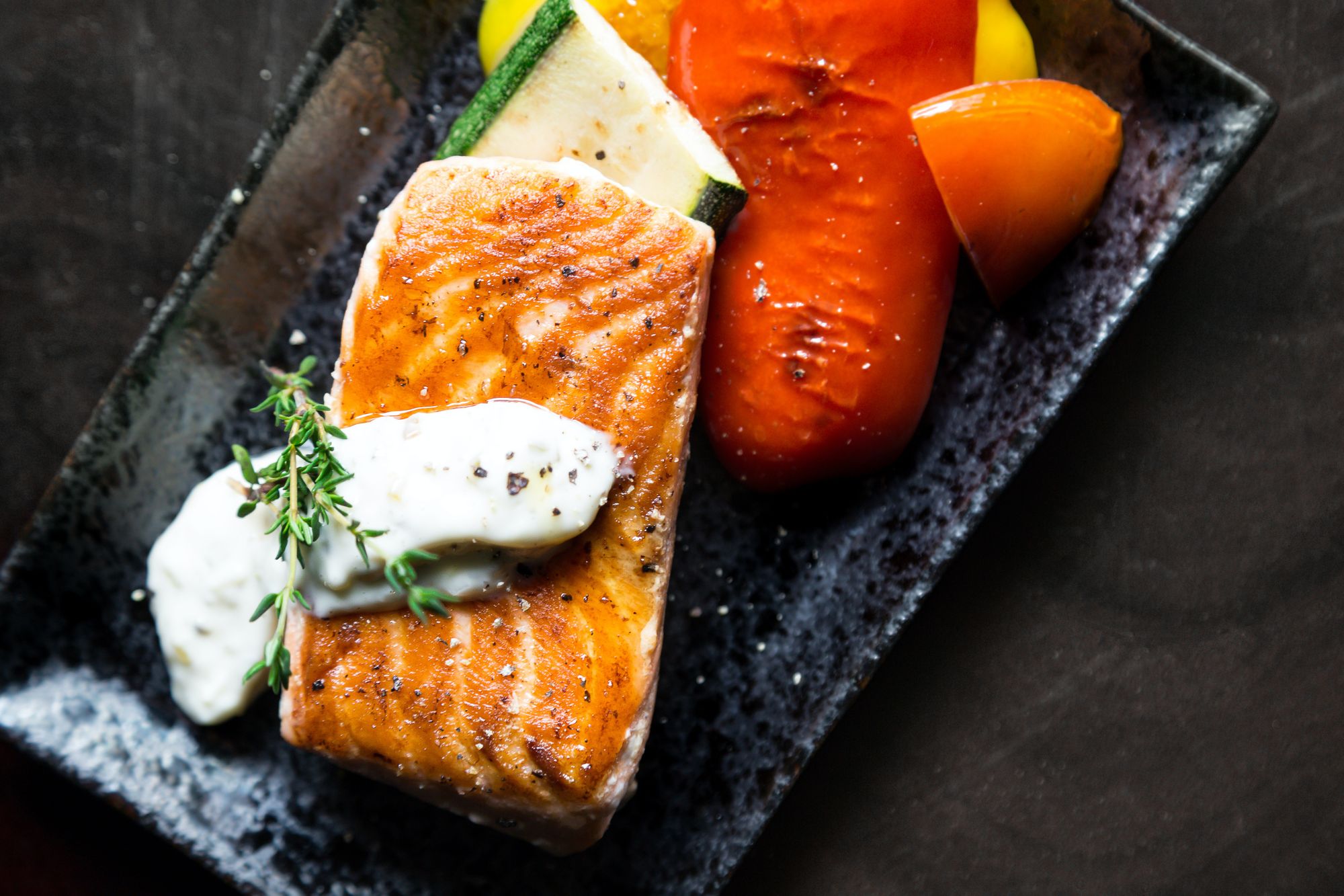 Salmon with vegetables are the best foods to eat before a test