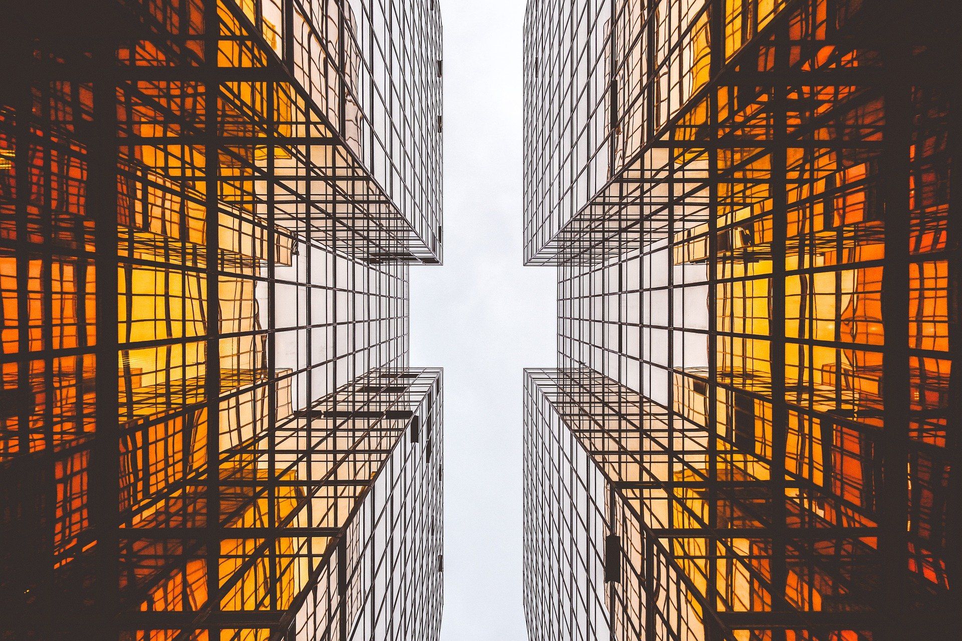 Orange and white skyscrapers