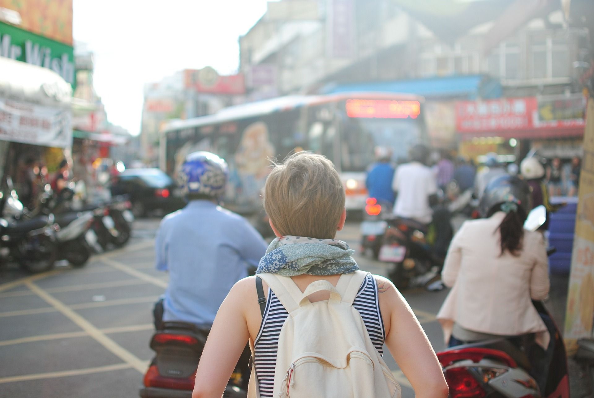 Girl traveling as the best way to learn a language