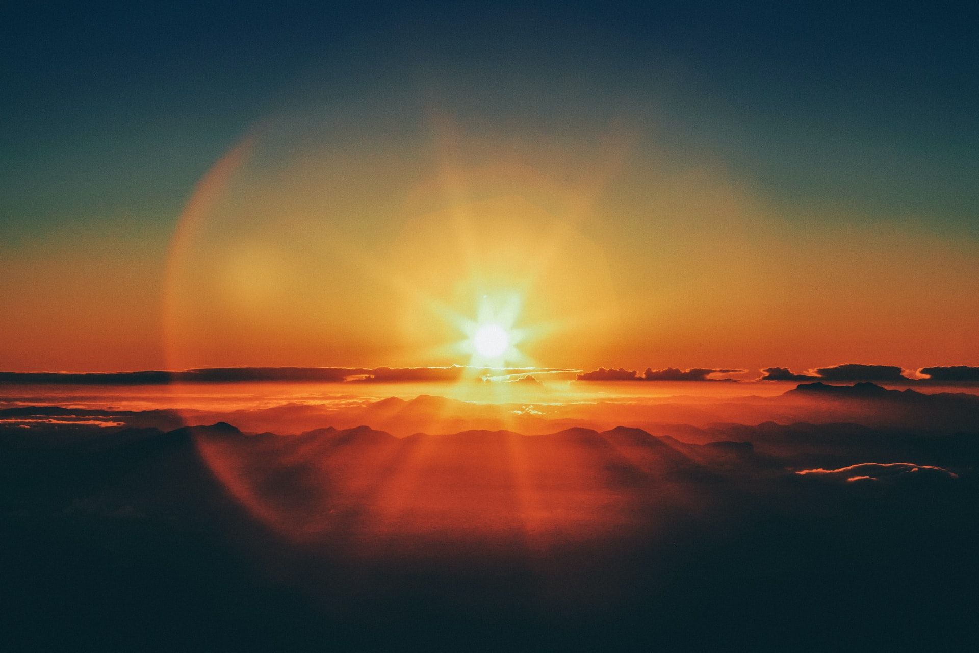 Sun over mountains