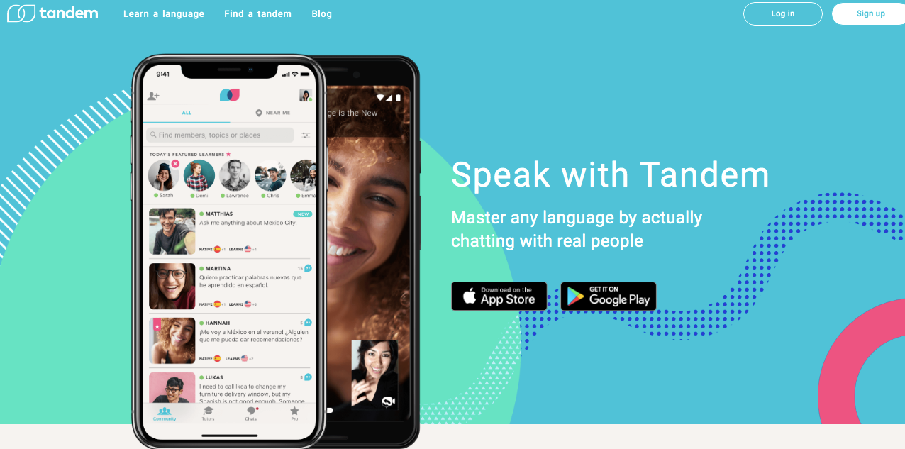 Tandem app screen shot to learn Spanish