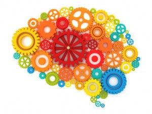 gray matter brain image made of cogs