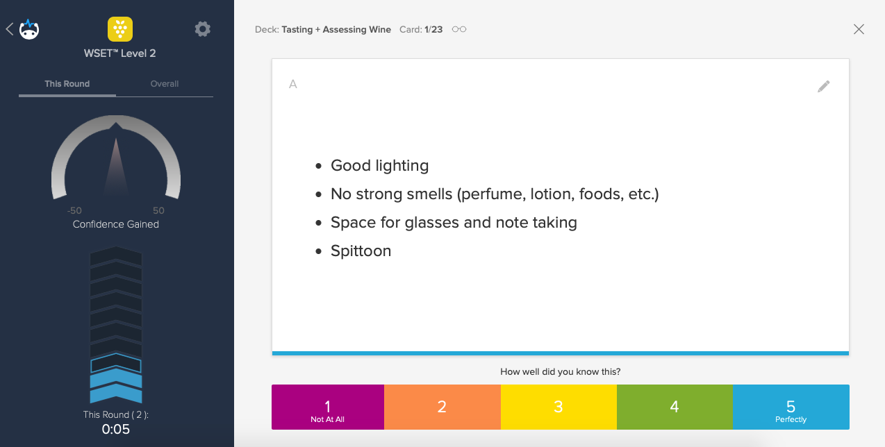 Brainscape flashcard for the WSET Level 2 exam