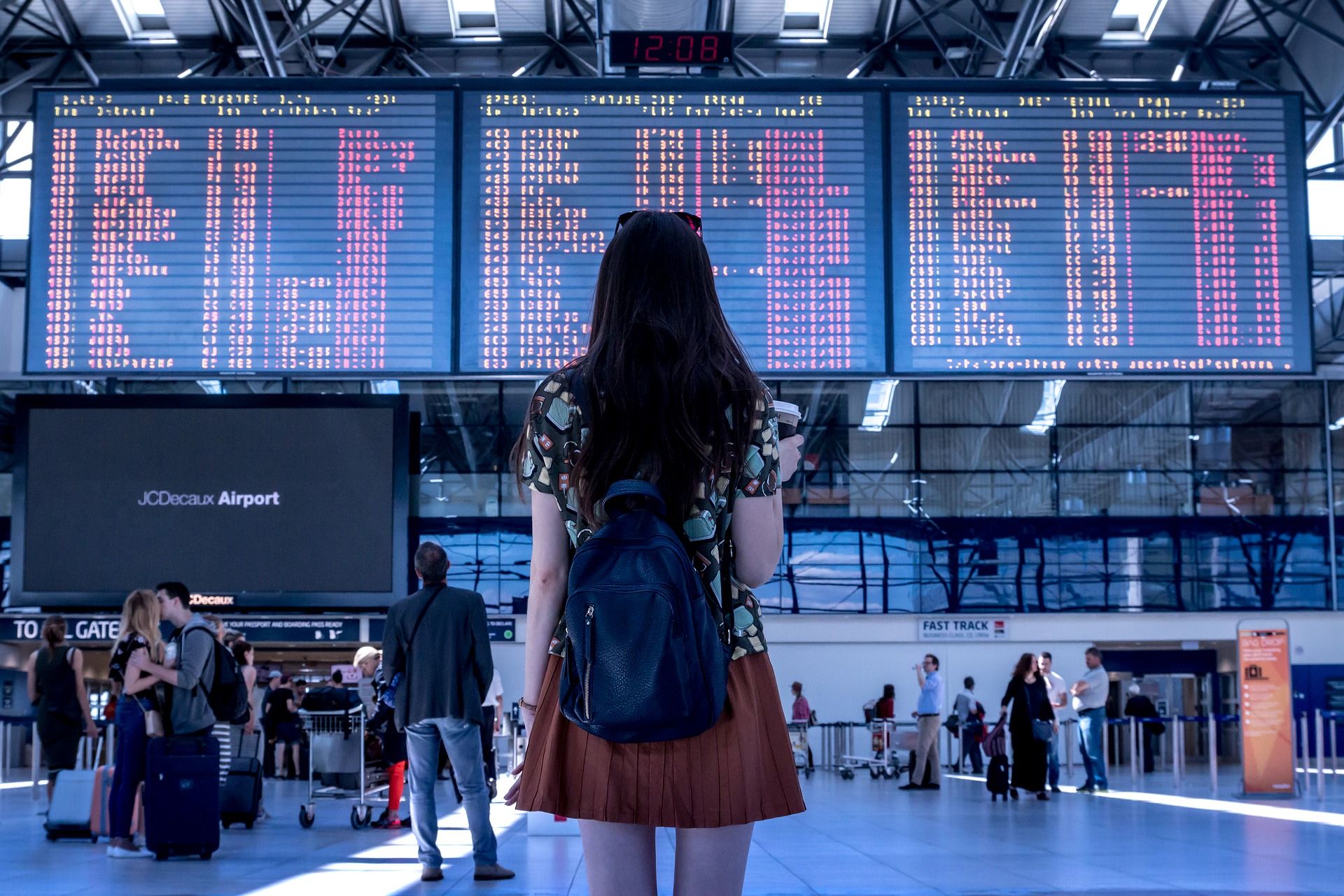 Girl standing at the airport