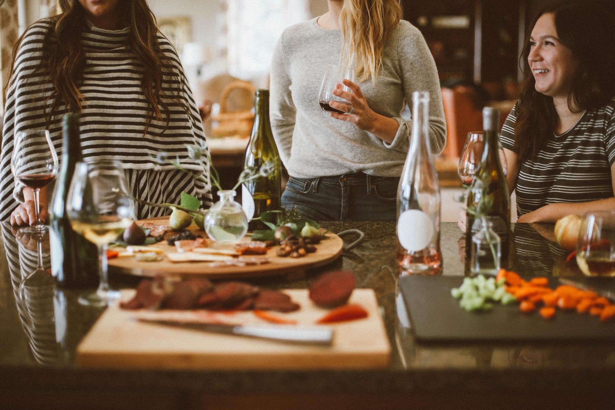 Platter and wine glasses; Wine sommelier