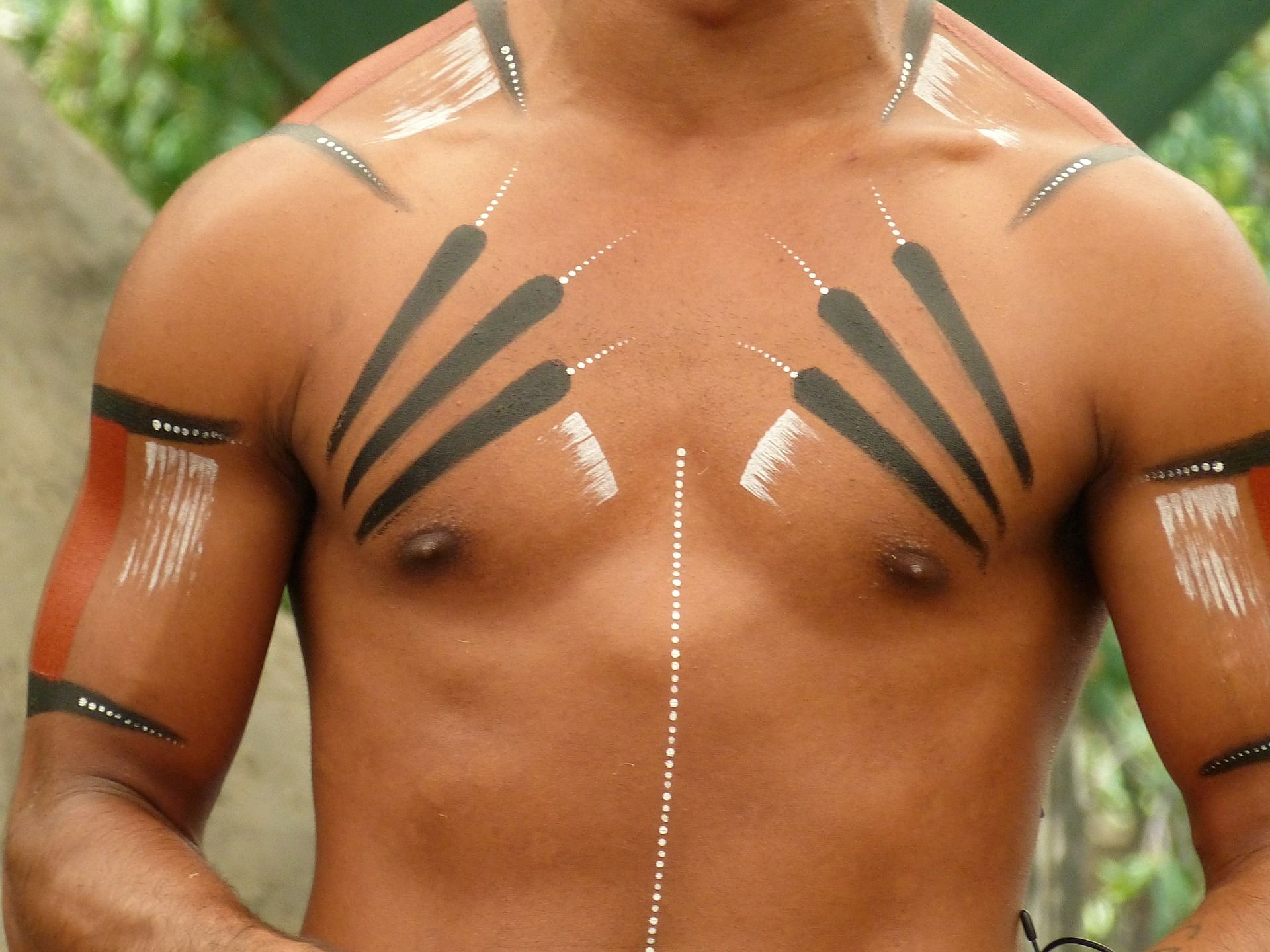 Aboriginal artwork on man