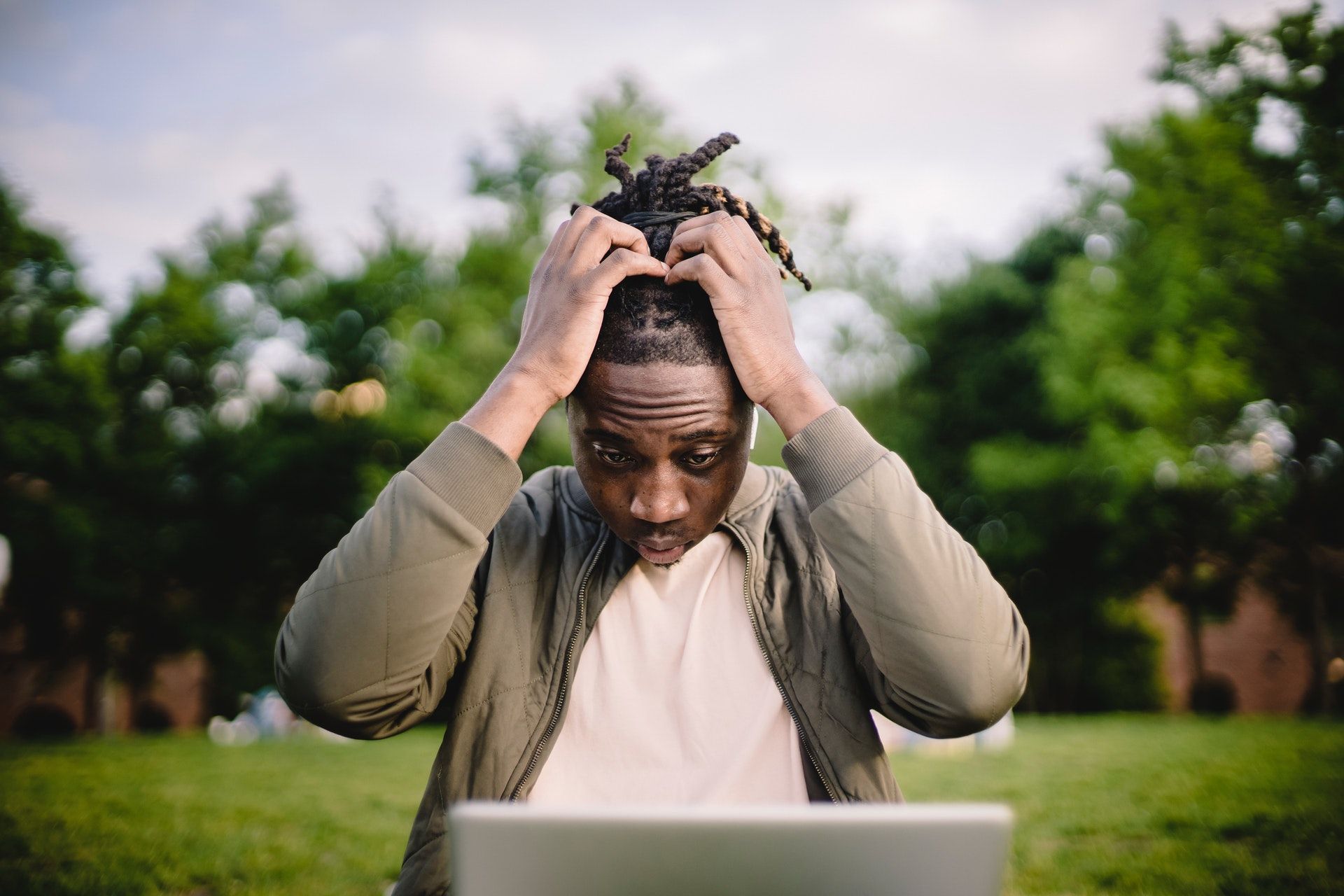 Frustrated man studying for Select all that apply NCLEX questions