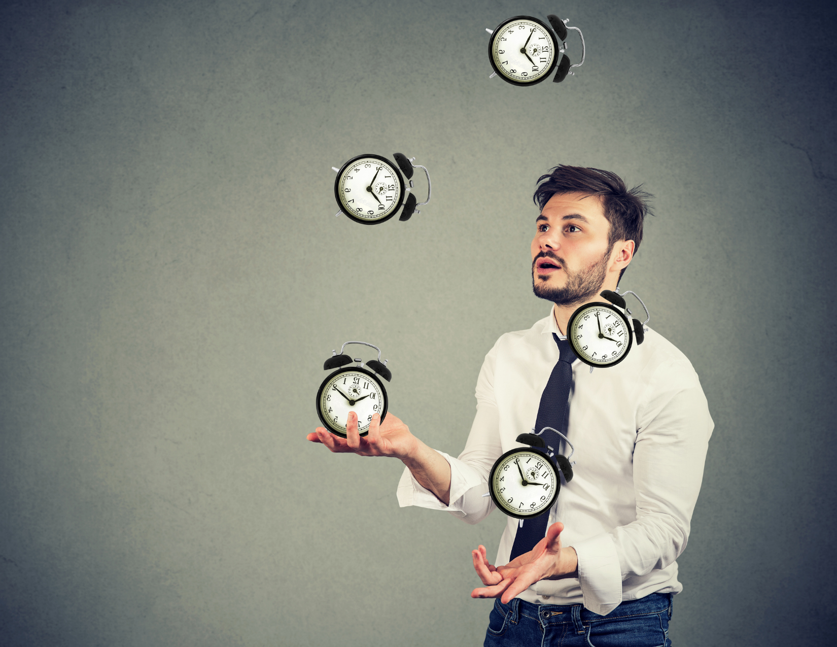 Man juggling clocks; How to do well on the MCAT