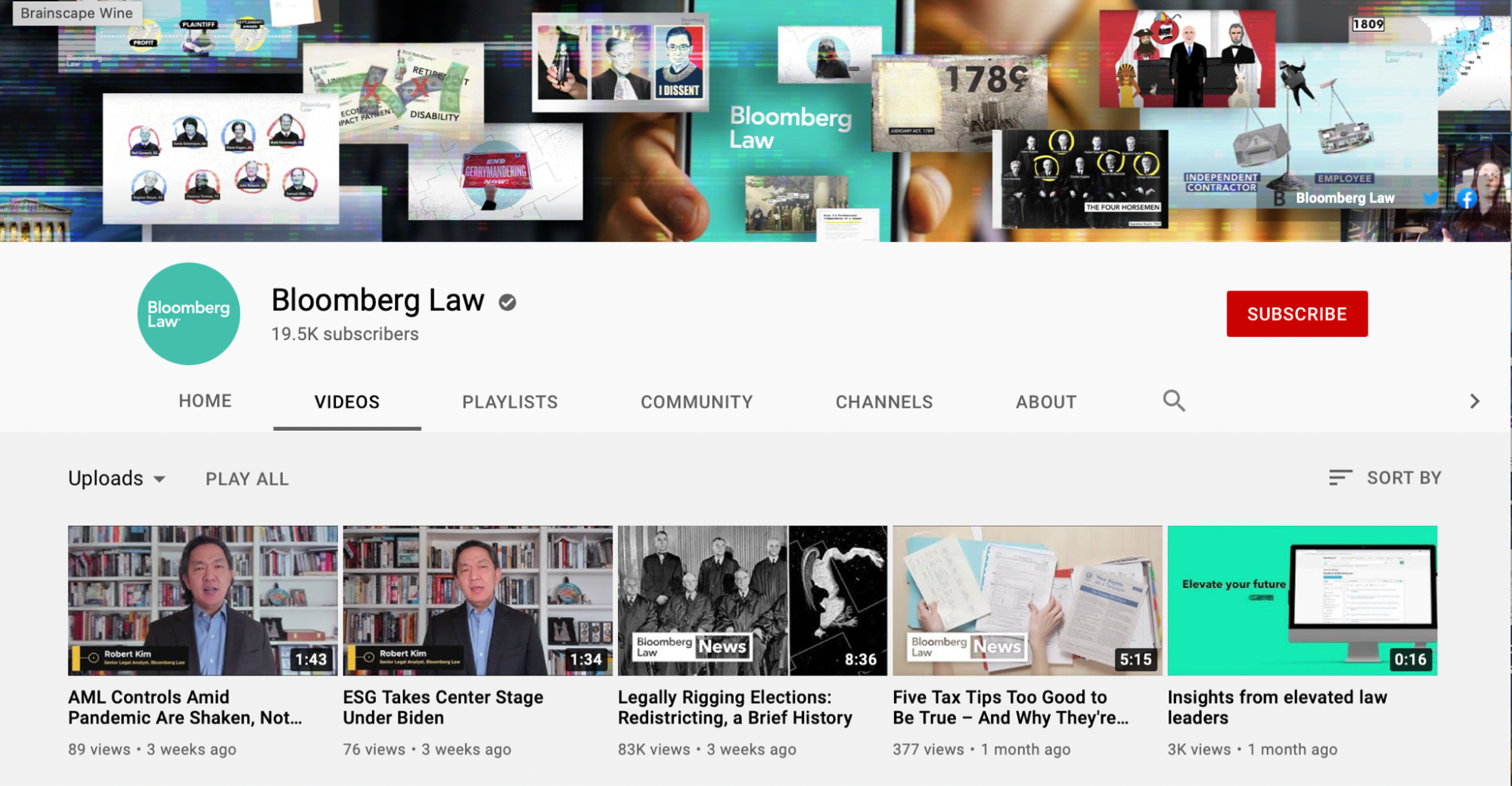 Bloomberg law youtube channel videos screen