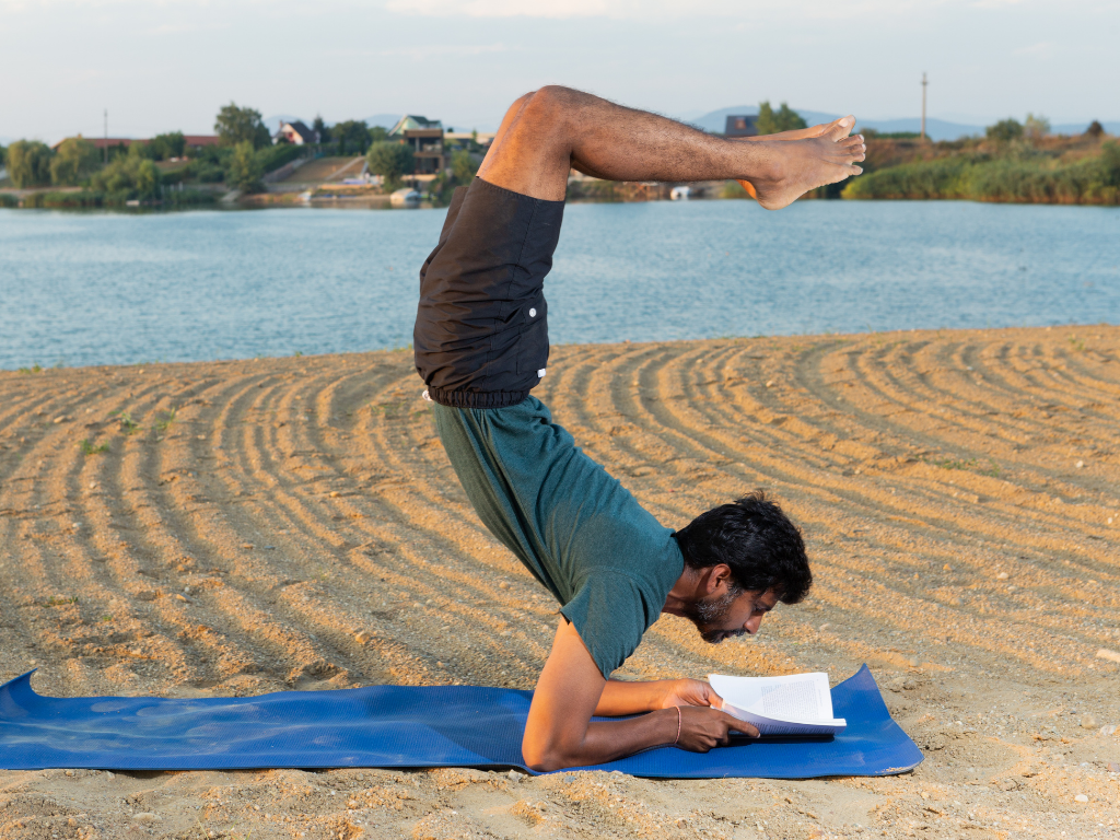 Doing yoga while studying