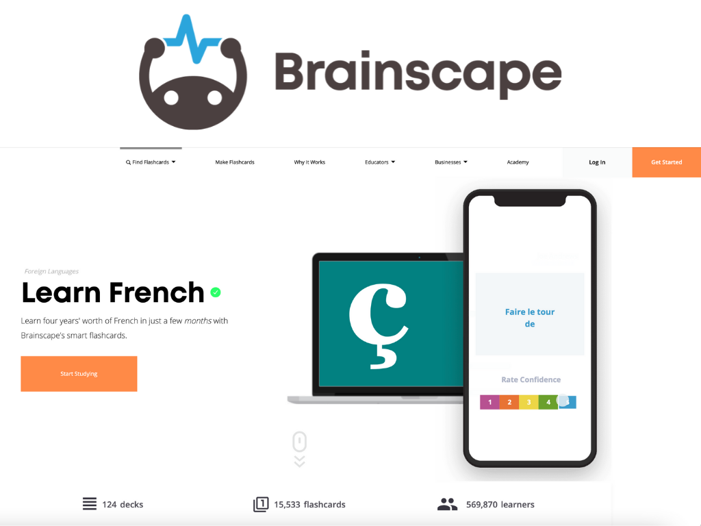 Brainscape best app to learn French