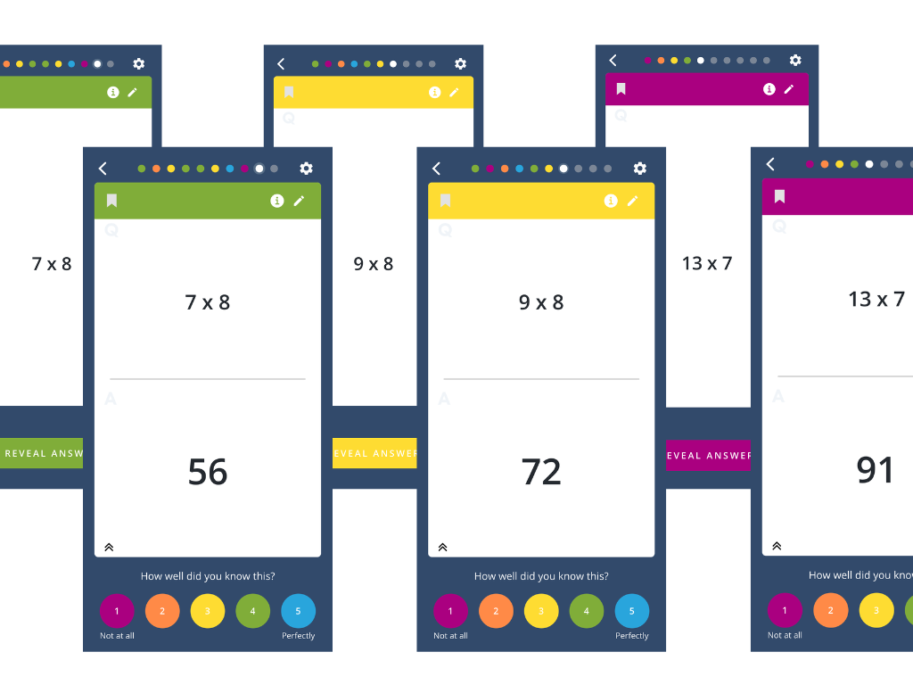 Brainscape multiplication table flashcards