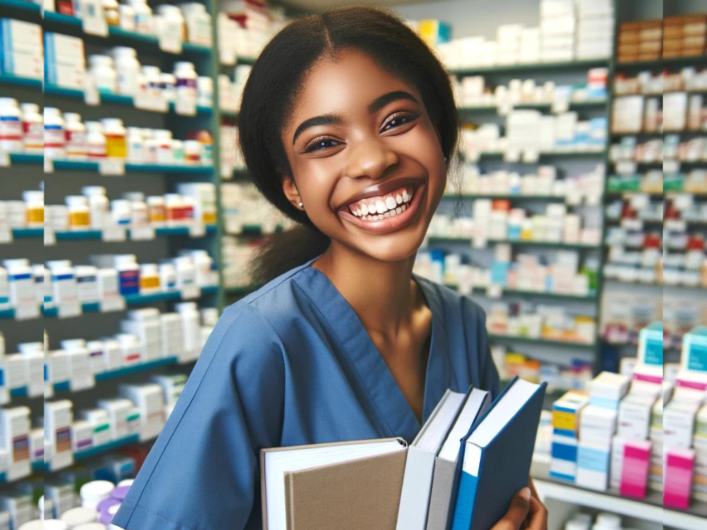 Smiling, confident NCLEX nursing student