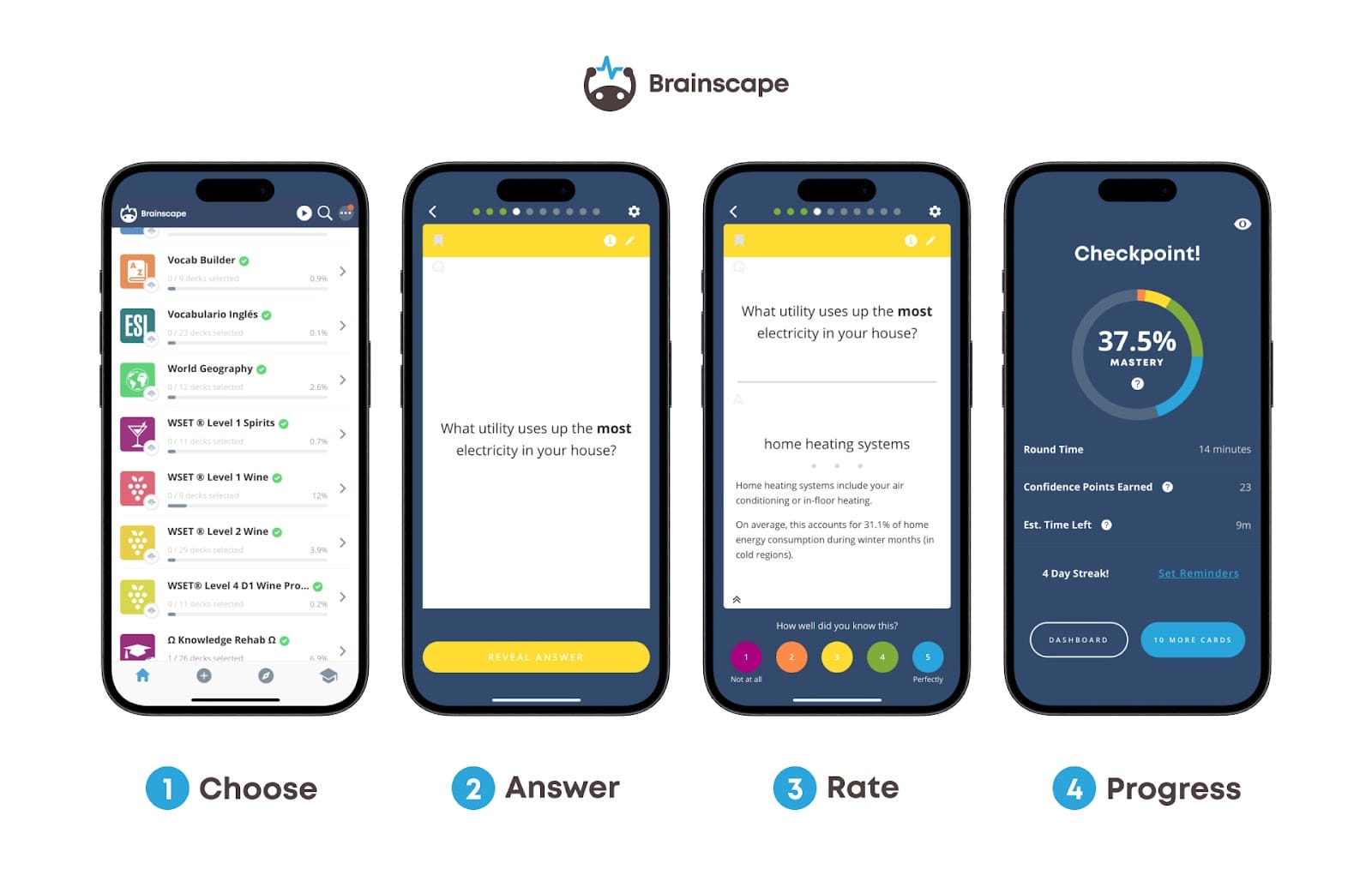 Brainscape flashcard mobile study experience Brainscape flashcard mobile study experience