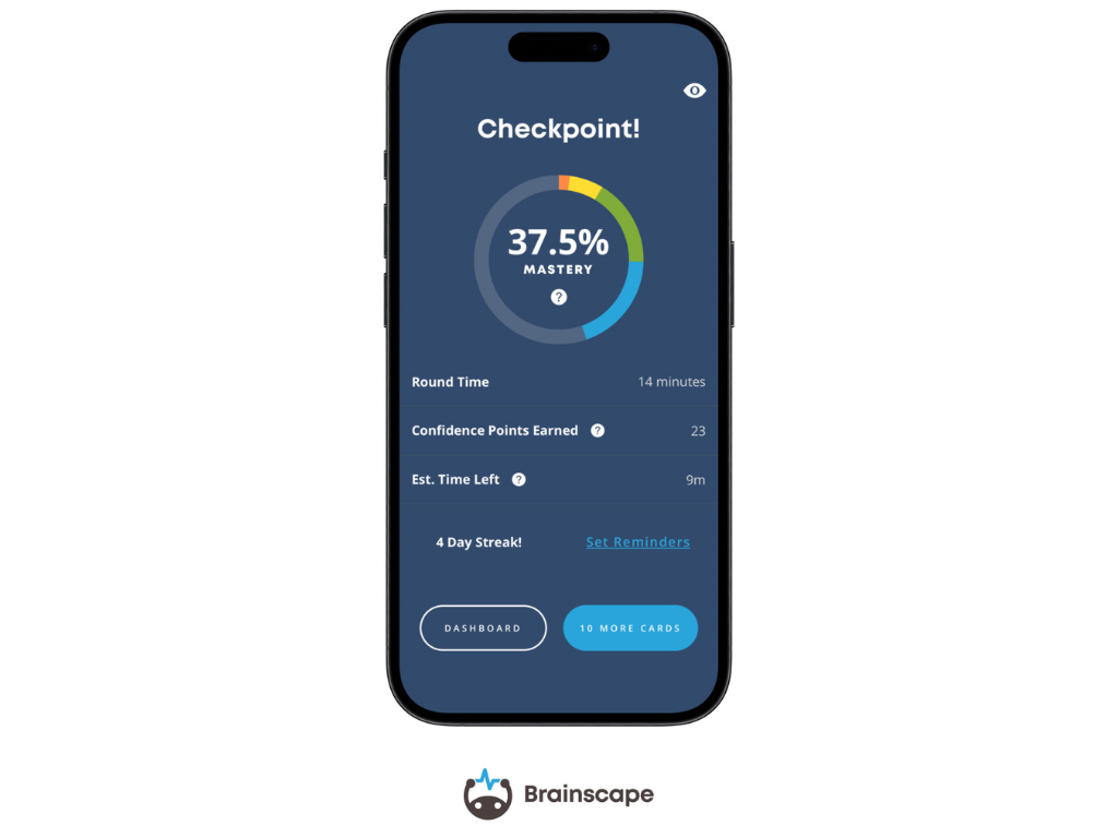 10-Flashcard Checkpoint in Brainscape Mobile