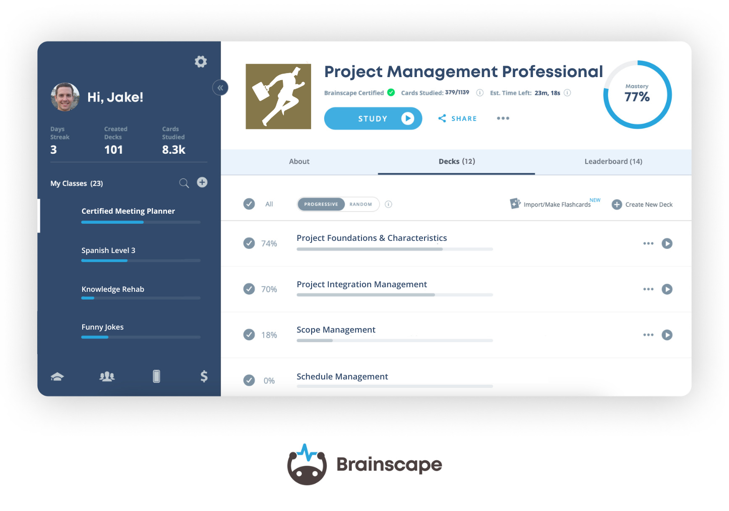 Brainscape PMP study flashcards web Brainscape PMP study flashcards web