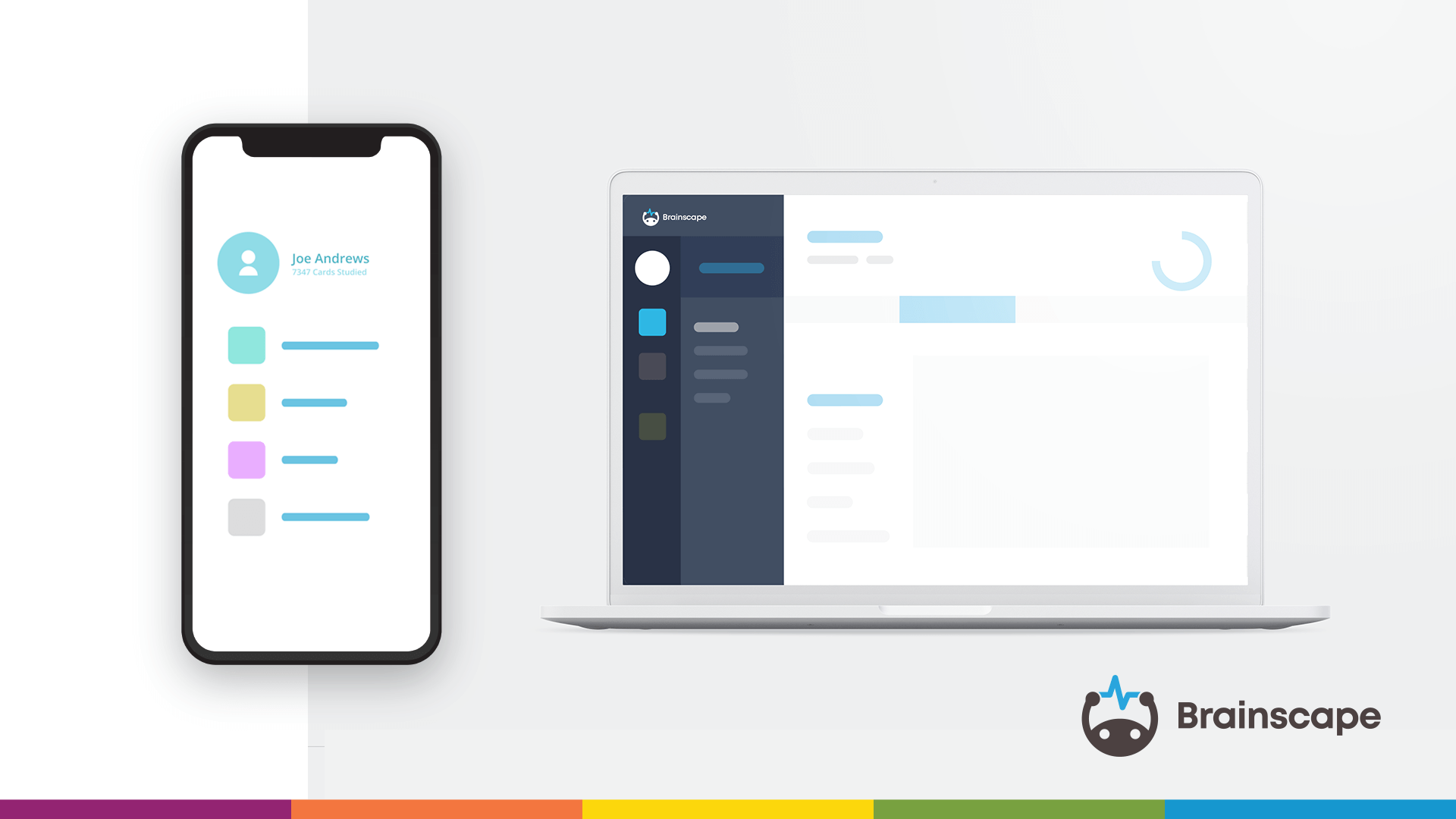 Brainscape flashcard app on phone and laptop