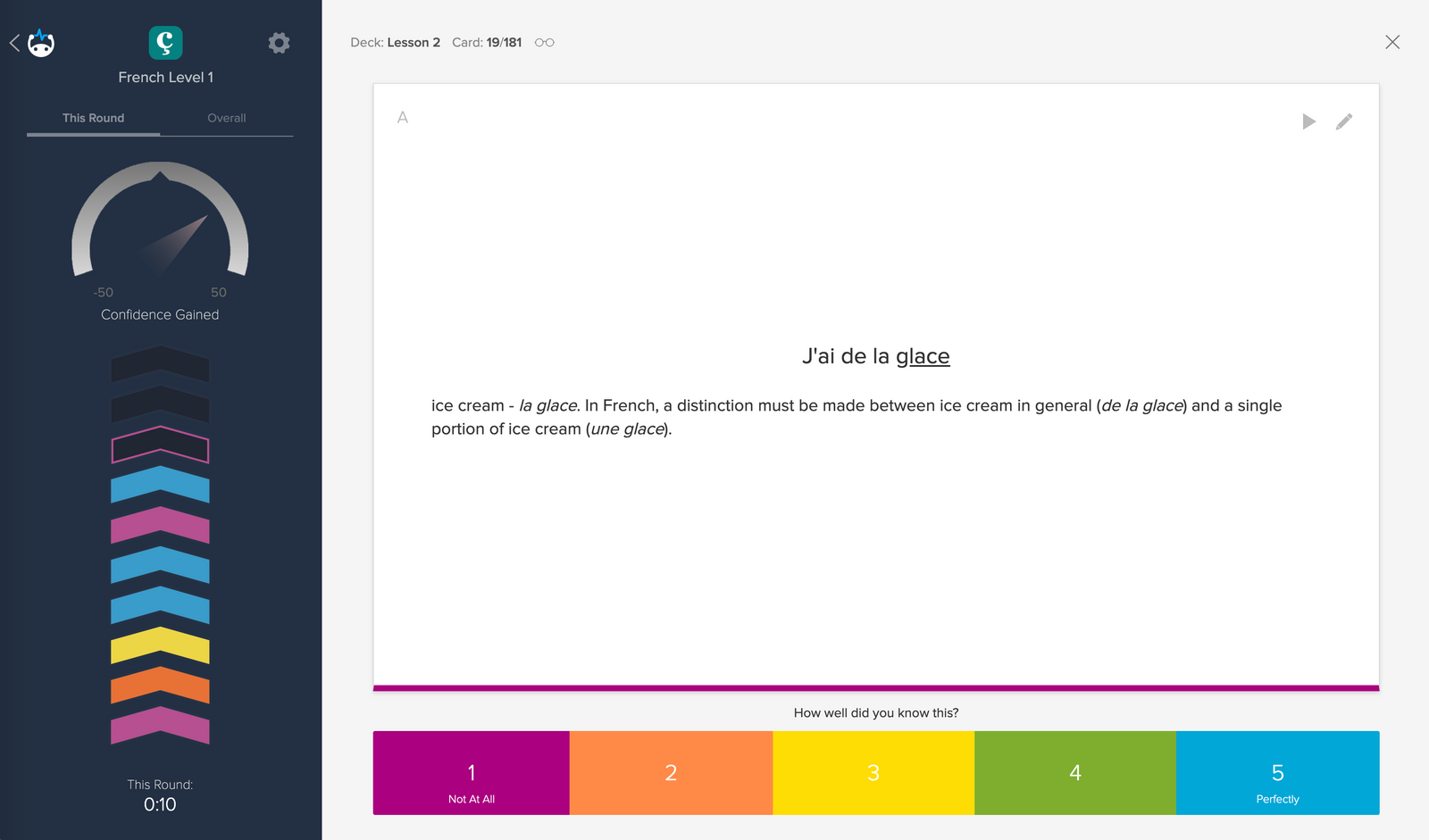 Brainscape Learn French Flashcard